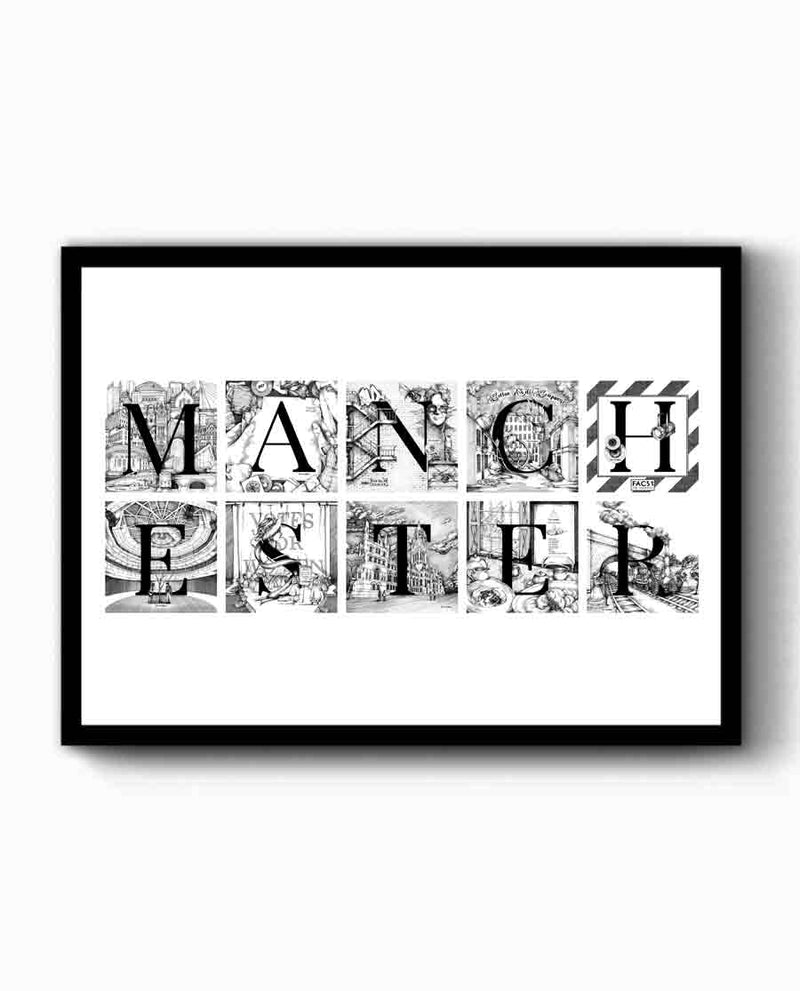Manchester Letters Print by The Sculpts