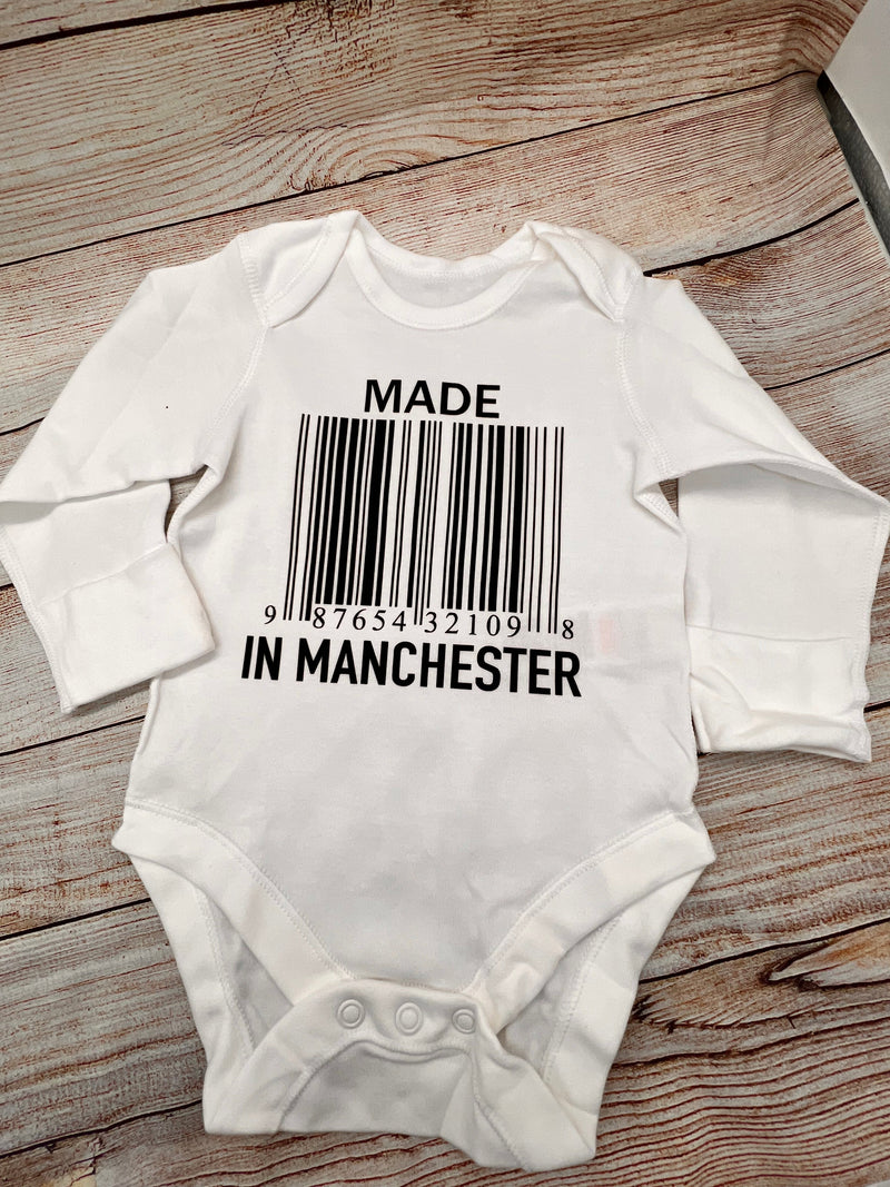 Made in Manchester Baby Bodysuit by Zana Prints