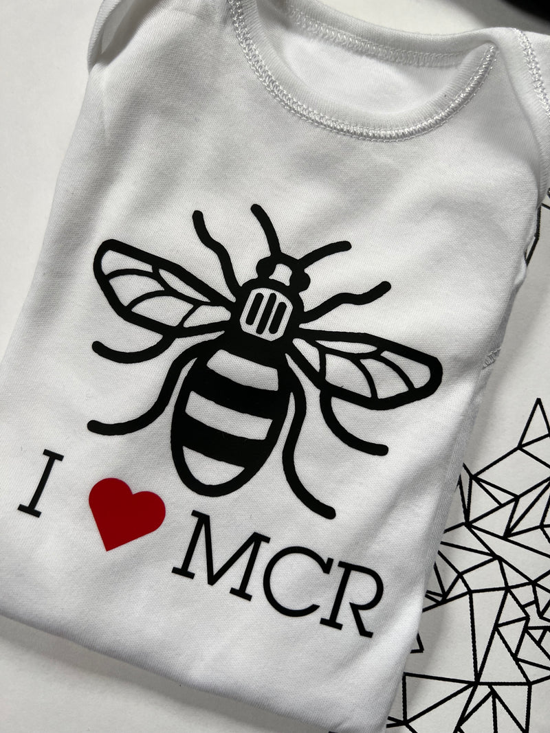 I love Manchester Baby Bodysuit by Zana Prints