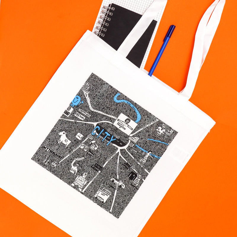 Doodle Map Totes by Dave Draws