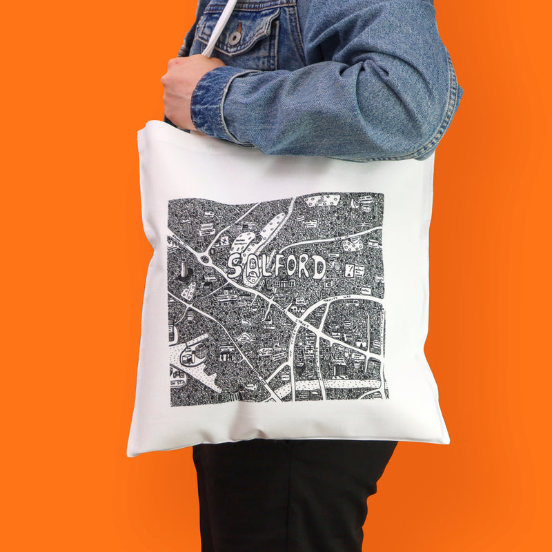 Doodle Map Totes by Dave Draws