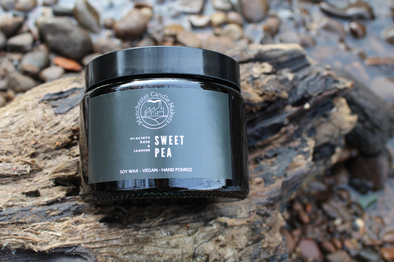 Sweet Pea Soy Wax Candle by Manchester Candle Makers