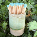 Medium Green Celadon Handmade Match Striker Pot – Unique Ceramic Match Holder | Manchester Candles