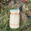 Toasty Brown Handmade Match Striker Pot – Rustic Ceramic Match Holder | Manchester Candles
