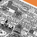 Manchester Doodle Map by Dave Draws