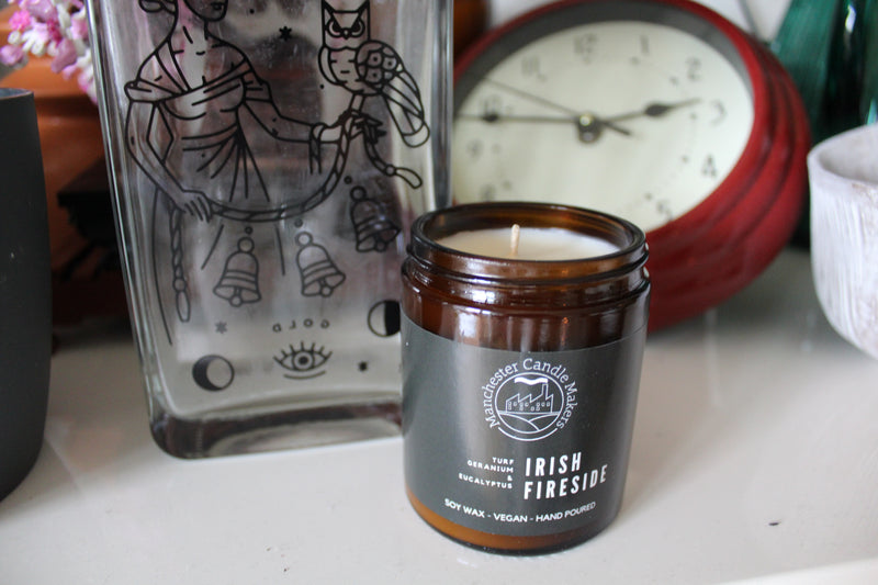 Irish Fireside Soy Wax Candle by Manchester Candle Makers