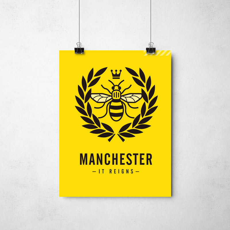 Manchester It Reigns Print by This Charming Manc