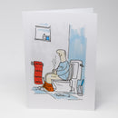 MUFC Toilet Paper Greetings Card by Tony Husband