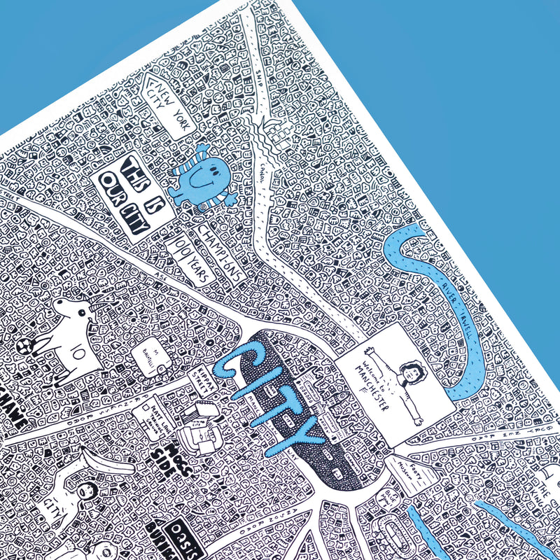 Manchester City Doodle Map by Dave Draws