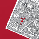 Manchester United Doodle Map Print by Dave Draws