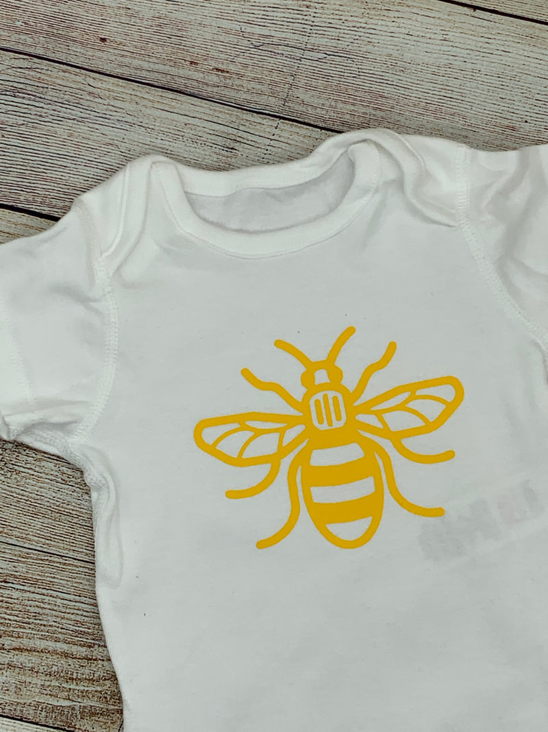 Manchester Bee Baby Bodysuit by Zana Prints