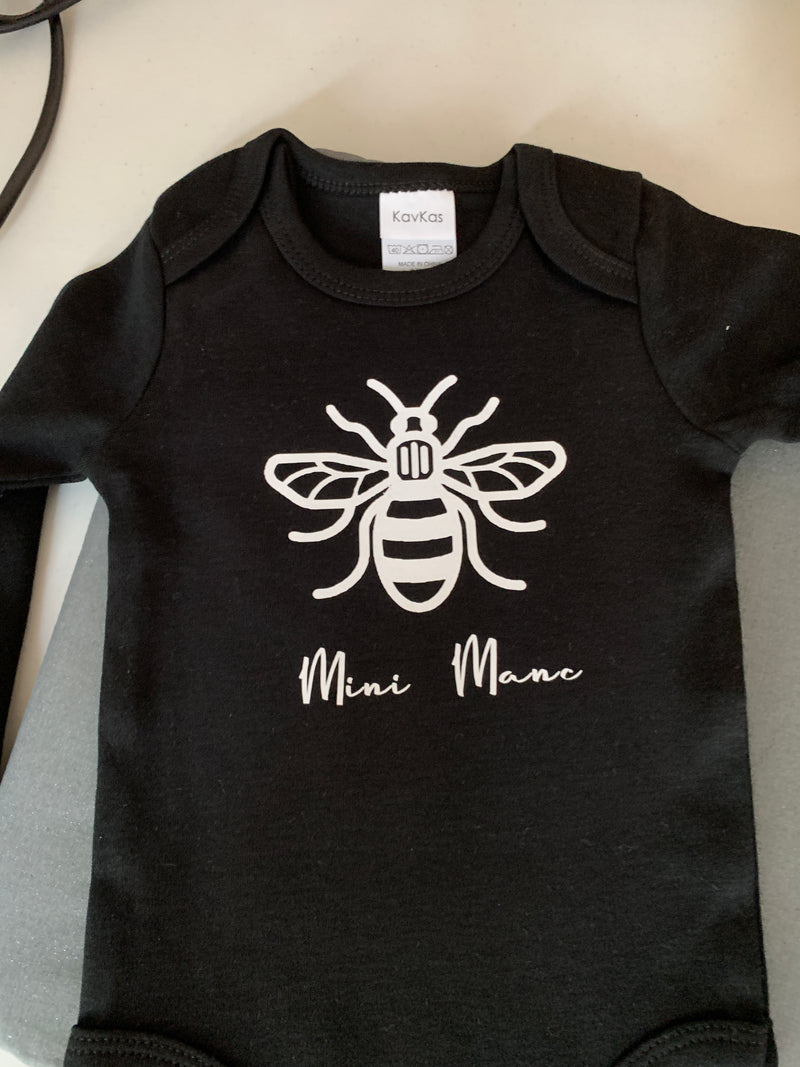 Long Sleeved Mini Manc Baby Bodysuit by Zana Prints