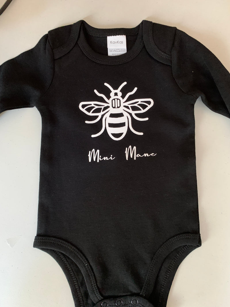 Long Sleeved Mini Manc Baby Bodysuit by Zana Prints