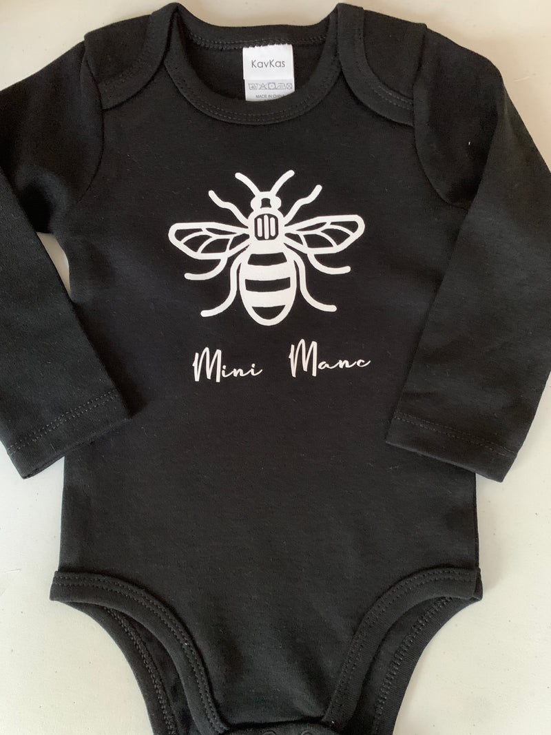 Long Sleeved Mini Manc Baby Bodysuit by Zana Prints