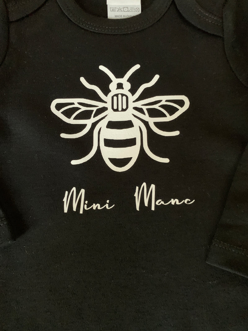 Long Sleeved Mini Manc Baby Bodysuit by Zana Prints