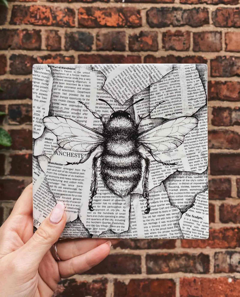 Manchester Bee Tile by The Sculpts