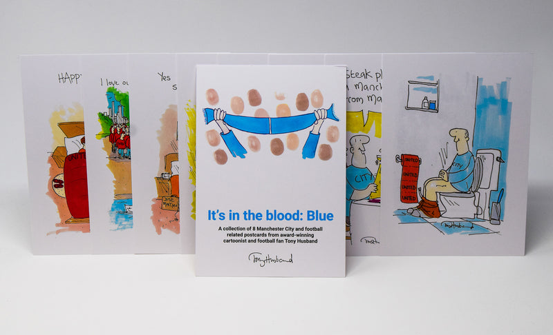It's In The Blood Postcard Set - MCFC by Tony Husband