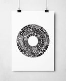 Monochrome Manchester Music Print by Sketchbook Design