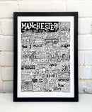 Manchester Landmarks Print by Sketchbook Design
