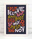 I Don't Believe Print by Sketchbook Design