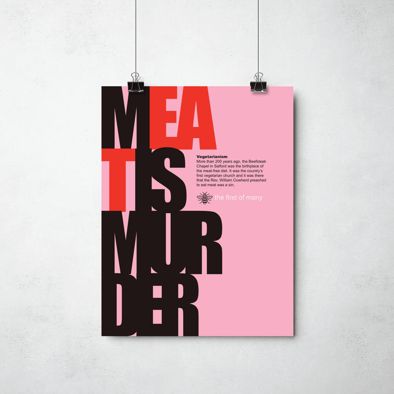 Meat is Murder Print by This Charming Manc