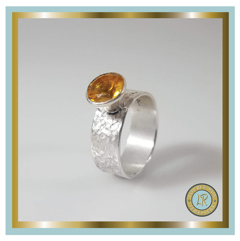 8mm Faceted Citrine Ring By Loubee Rox