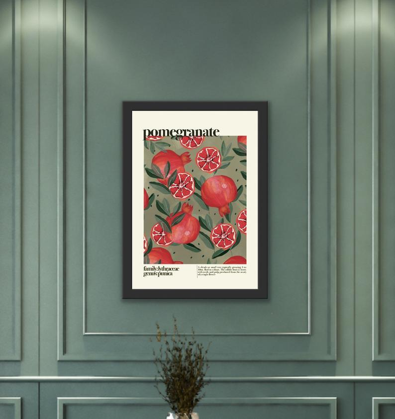 Pomegranate Print by Kate Fox Design