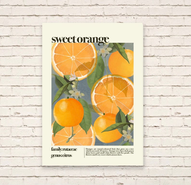 Sweet Orange Print by Kate Fox Design