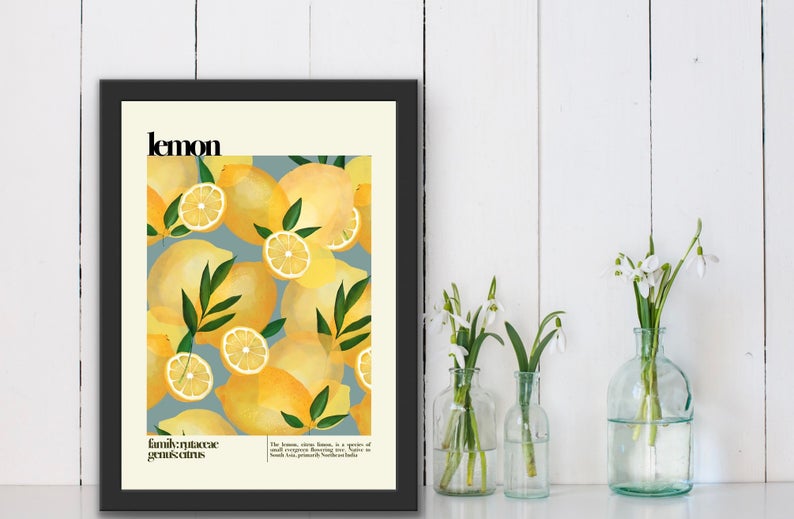 Lemons Print by Kate Fox Design