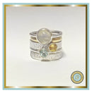 Rose Quartz 10mm Cabochon Stacking Ring by Loubee Rox