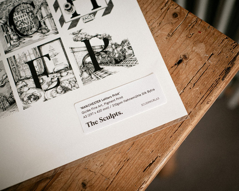 Manchester Letters Print by The Sculpts